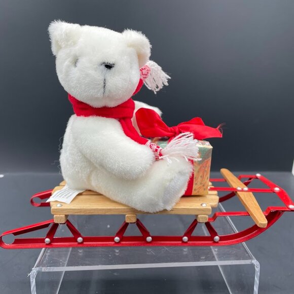 Radio Flyer Christmas Collection White Bear on Sled with Present #113 Tabletop - Picture 4 of 7